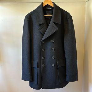 Quba & Co. British maritime heritage wool blend double breasted tailored peacoat